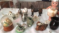 Bronze Horse and Assorted Knick Knacks