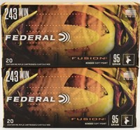 40 Rounds Of Federal Fusion .243 Win Ammunition