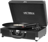 3-Speed Bluetooth Portable Suitcase Record Player