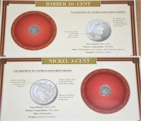 RARE BARBER DIME & 3 CENT NICKEL !-UP-R