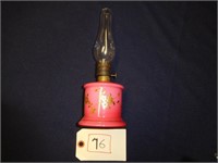 BEAUTIFUL SLIP GLASS MINIATURE OIL LAMP