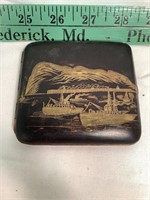 Antique brass cigarette case