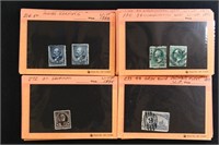 US Stamps Used 1850s-1898 on Dealer Cards