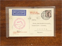 Germany Stamps #C32 on Zeppelin Postcard LZ127