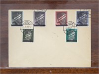 Austria Stamps #403-404, 524-527 Used on Envelope