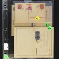 Allenstein Used Postal Cards with stamps, 5 differ