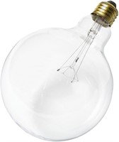 (2)Satco Med Base 25-Watt G40 Light Bulb, Clear