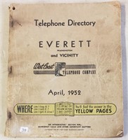 Vintage April 1952 Everett Washington Phone Book!