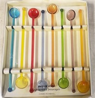 Vintage 8-Piece Glass Swizzle Sticks