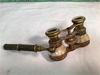 Antique Chavance Opera glasses MOP & brass