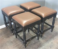 4 FAUX LEATHER TOP STOOLS