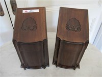 PAIR OF WOODEN CUTLERY BOXES FLIP TOP LID