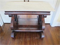 EMPIRE PETTICOAT ENTRY TABLE W/ MARBLE TOP