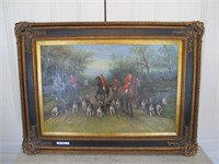 ENGLISH HUNTUNG SCENE OIL ON CANVAS ROBINSON