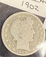 1902 Barber Silver Half Dollar