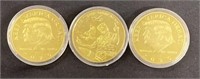 Donald Trump Gold Plated Collectors Coins Set Of 3