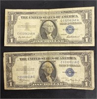 1935a Silver Certificate Blue Seal And 1957
