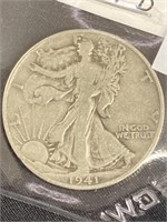 1941-d Walking Liberty Silver Half Dollar