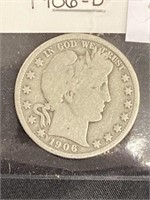 1906-d Barber Silver Half Dollar