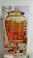 Fancy Glass Gold Metal Ice Tea Beverage Dispenser