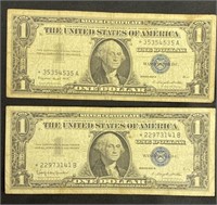 1957a And B Blue Seal One Dollar Bills