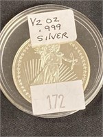 1/2 Oz .999 Silver Round