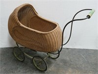 Antique Wicker Baby Doll Buggy