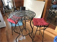 Iron Bistro Set With Folding Chairs
