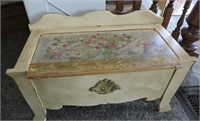 Folk Art Painted Storage Bench