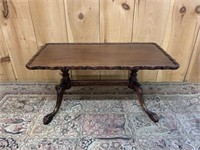 Mahogany Coffee Table with Lions Paw Feet