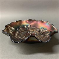 Fine Early Carnival Glass Fluted Bowl 7"