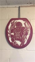 Carved Husker toilet seat/ decor