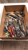 Pliers, channel locks, hand cutters, tin snips,