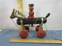 Wooden Pull String Horse
