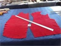 (2) Tanned Suede Hide - Red
