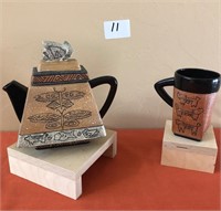 Laurel Burch Tea Pot & Mug