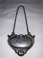 Sterling SCOTCH Decanter Tag