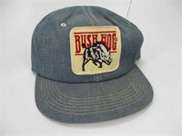 Vintage Snapback Trucker Hat - Denim Brush Hog Pat