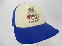 Vintage Snapback Trucker Hat - I Dig Pigs Print