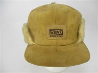 Vintage Snapback Trucker Hat - Leather Kent Patch
