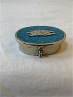 Turquoise & Silver Pill Box