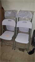 4 Heavy Duty Plastic & Steel Frame Folding Chairs