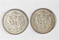 1961 + 1961 - SILVER 50c CANADA  FIFTY CENT COINS