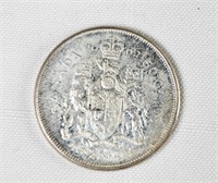 1965 - SILVER 50c CANADA  FIFTY CENT PIECE COIN