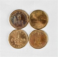 (4) CANADA LOONIE $1 COINS SET