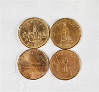 (4) CANADA LOONIE $1 COINS SET
