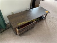 Wooden Coffee Table and Contents