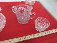 Pottery, glassware, old wood spoons