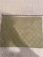 Six green table placemats