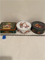 Set of three aluminum tin containers